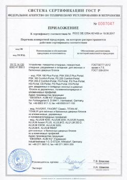 2017.06.19 Каспийск - Приложение к сертификату Устройства поворотные, откидные, Siegenia-Aubi KG. ГОСТ 30777-2012